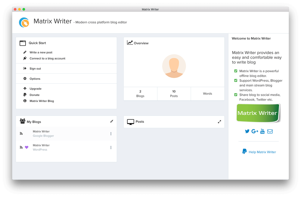 However, it requires an active internet . Matrix Writer A Modern Cross Platform Blog Editor