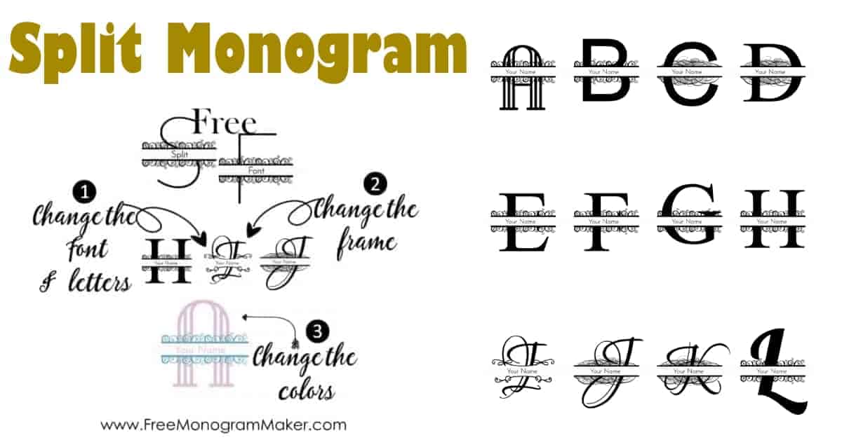 This is one of my last glitter tumbler tutorials for you and i finally made a video of the first part of the process! Free Split Monogram Font Maker Create Your Monogram Online