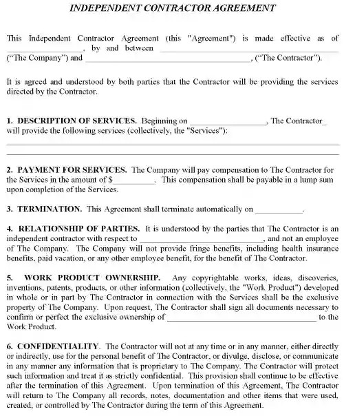 free oklahoma independent contractor agreement pdf word free printable legal forms