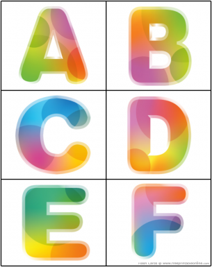 alphabet uppercase flash cards letters a f