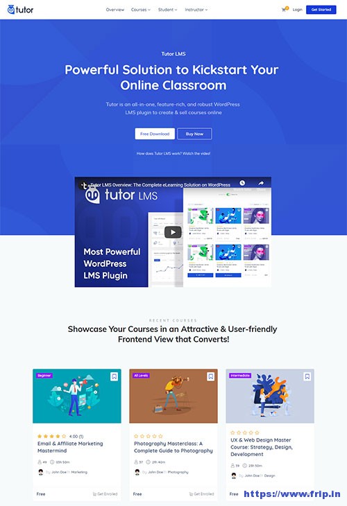 It supports your entire course creation . Tutor LMS WordPress Plugin Review By Themeum | Frip.in