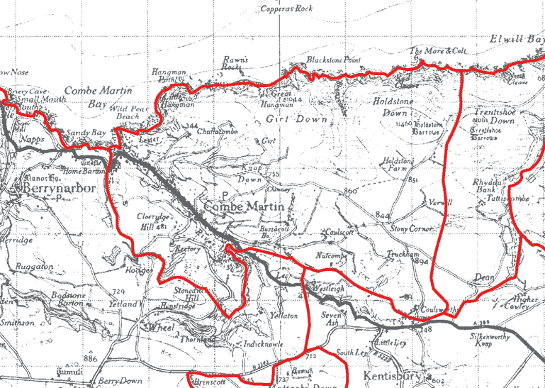 What are the current restrictions? GENUKI: Combe Martin Parish Boundaries, Devon