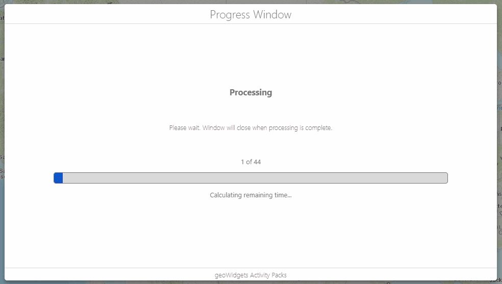 Progress Bar Modal Geocortex Geowidgets
