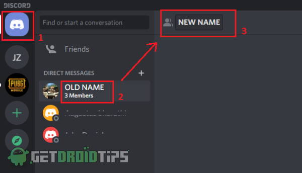 Click on the server name on the left; How To Change The Discord DM Name