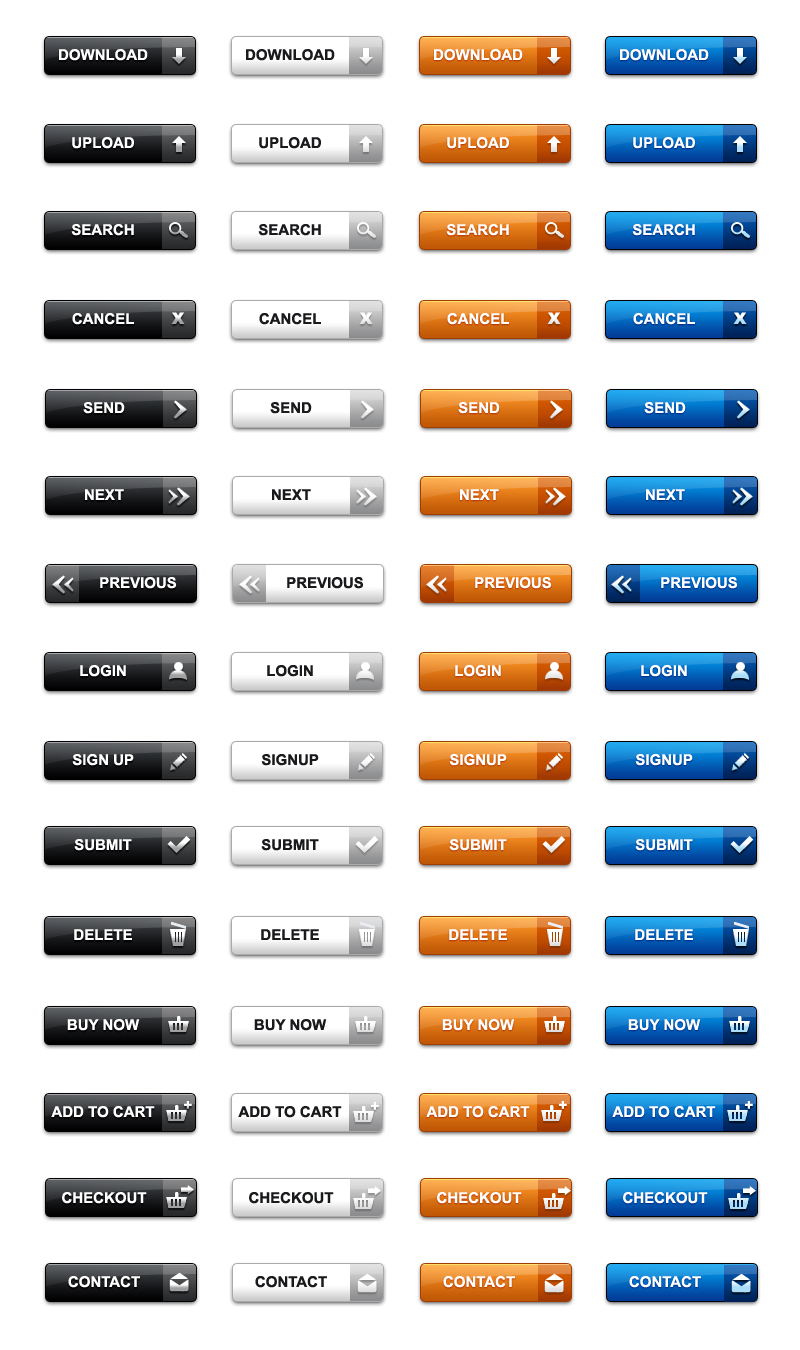 Download web buttons in PSD & PNG (pack of 60) GraphicsFuel