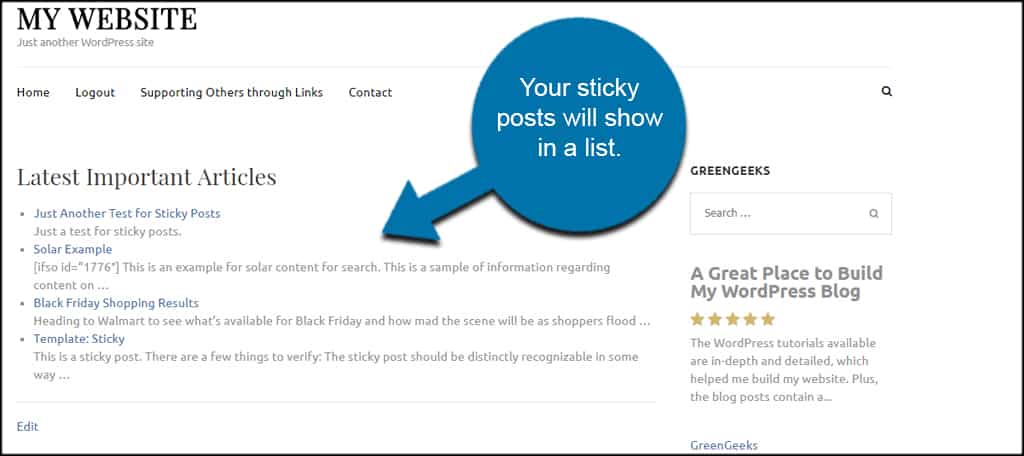 Remove the sticky post go to posts > all posts. How To Make Wordpress Show The Latest Sticky Posts Greengeeks