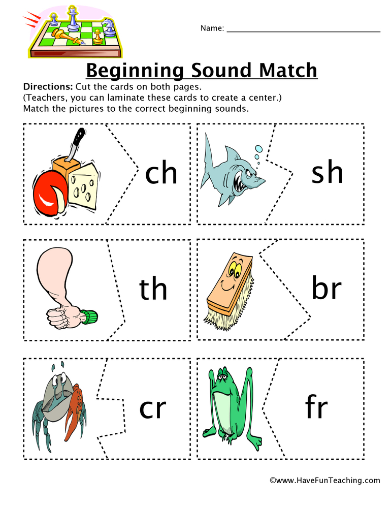 beginning digraphs matching worksheet have fun teaching