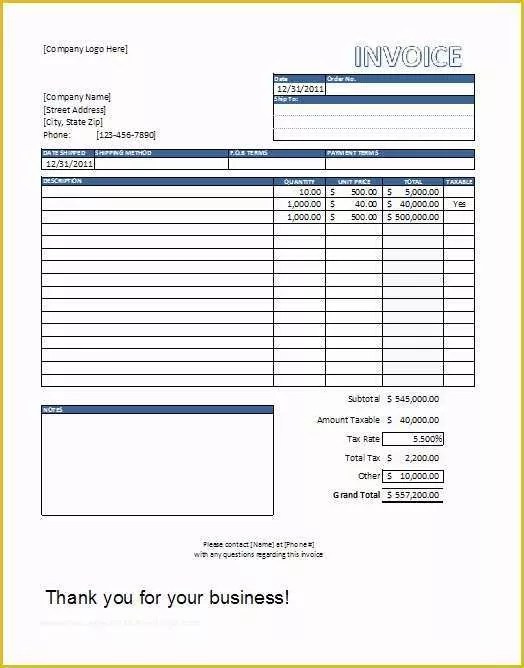free blank invoice template excel of free printable