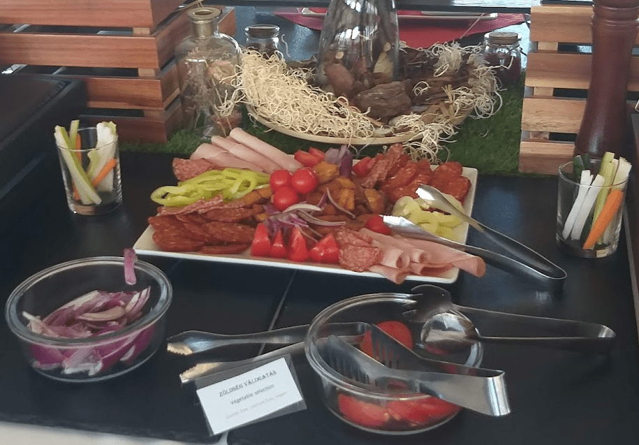plate with ham and salami