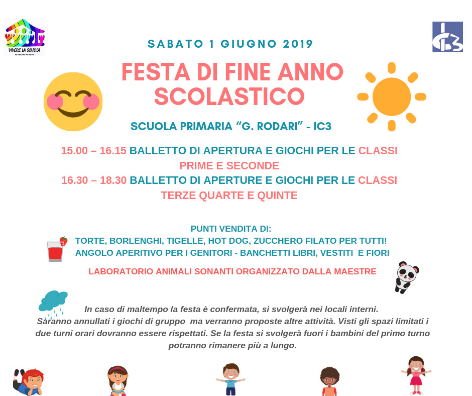 Sabato 1 Giugno 2019 Festa Di Fine Anno Scuola Primaria G.rodari Ore 15.00 Classi 1^ E 2^-Ore 16.30 Classi 3^,4^ E 5^ C/O Via Magenta 55 - Istituto Comprensivo 3 Di Modena 788_x_940_jpg