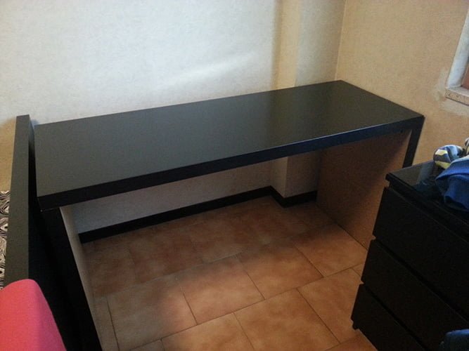 If you need to throw away an old tv it's best to find a recyc. Lack TV bench turned into a desk - IKEA Hackers