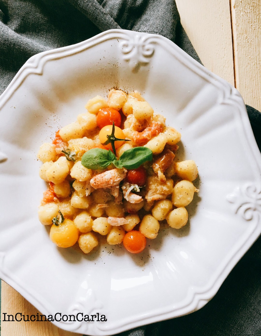 Gnocchi di patate con polpa di granchio