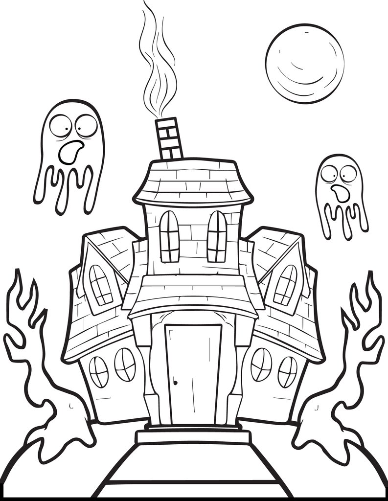 You can print or download them to color and offer them to your family and friends. Coloring Pages Haunted House Coloring Page To Download