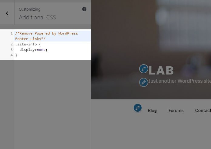 This is the best and easy way to remove footer credits. How to Remove Powered by WordPress Footer Links - InfoPhilic