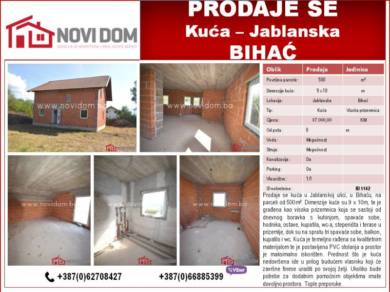 Infostan Nekretnina Prodaje Se Kuca Jablanska Bihac