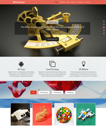 The best free wordpress themes for building a website. Printonic 3d Printing Corporate WordPress Theme | InkThemes