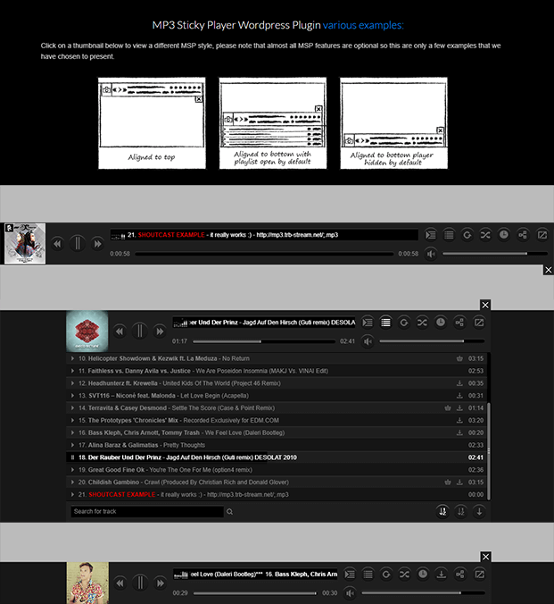Add wordpress music player to site in less than 90 seconds . MP3 Sticky - WordPress Audio Player Plugin | InkThemes