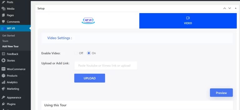 Wordpress.com supports embedding 360° photos. Engage Users with Virtual Reality by Adding a WordPress VR Plugin