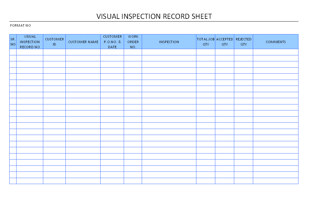 Check these details during a monthly fire extinguisher inspection. Visual Inspection Record Sheet