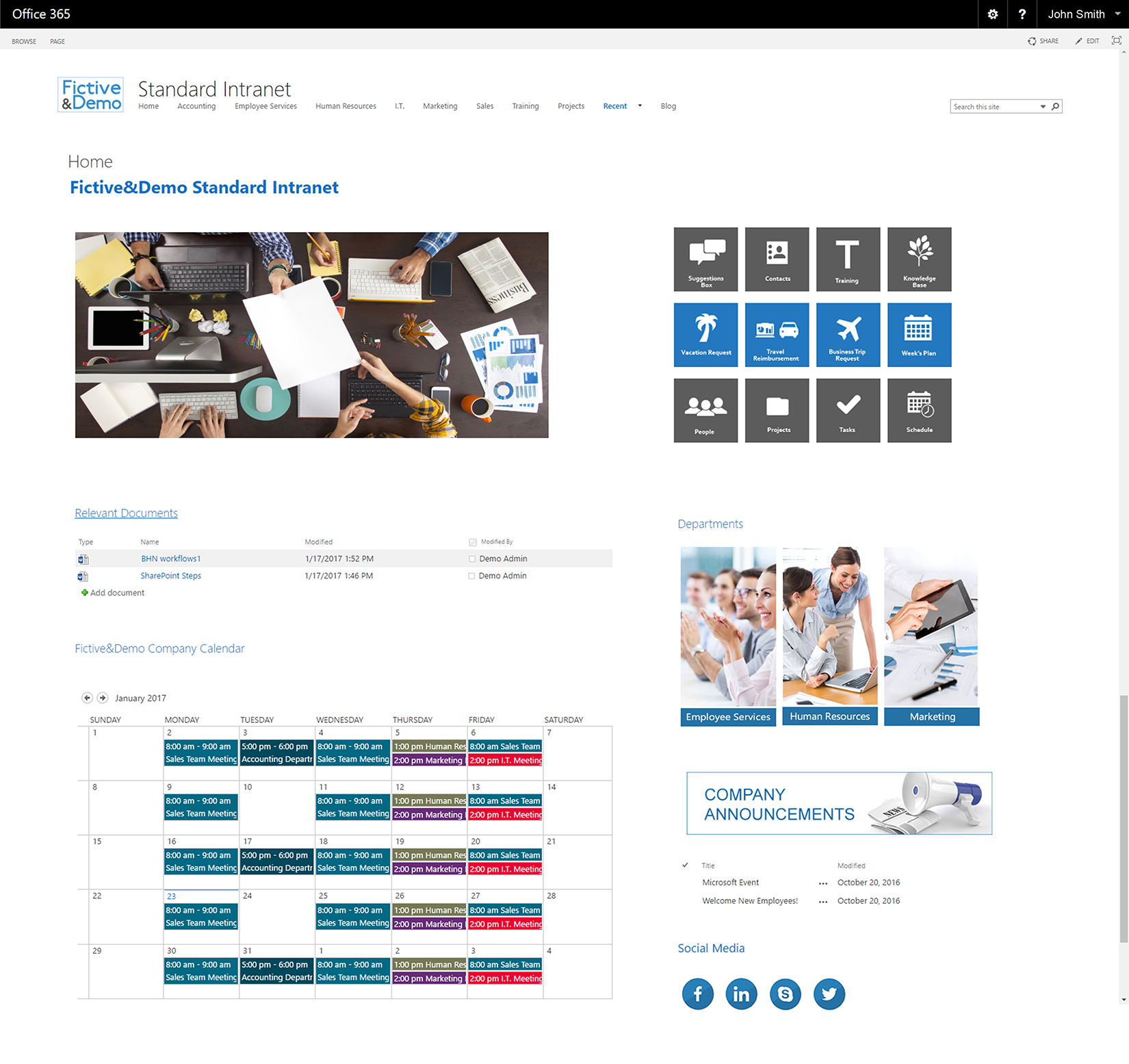 Standard SharePoint Homepage SharePoint Office 365 Consultant