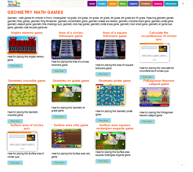 This free math game for 7th graders improves math skills, processing speed, . Fourth Grade Interactive Math Skills Geometry