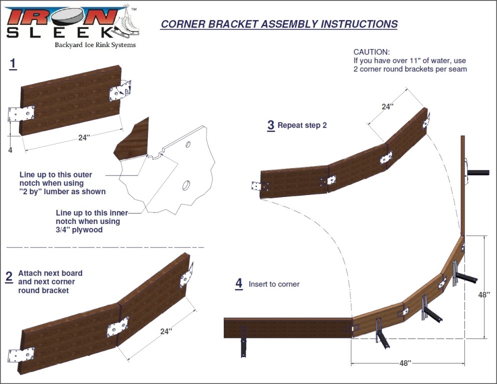 Rink kits · choose the rink kit that is best for you · fill n'go · bag concept · key features · starting at usd $38.00 · ez rink 2.0 · starting at usd $390.00 · pro . Ice Rink Round Kit for Backyard - 8 Brackets | Iron Sleek