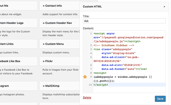 Insérer le code google adsense sur wordpress avec advenced ads. Adding Google Adsense Code To Wordpress Without A Plugin Welcome To My Gallery Soorya