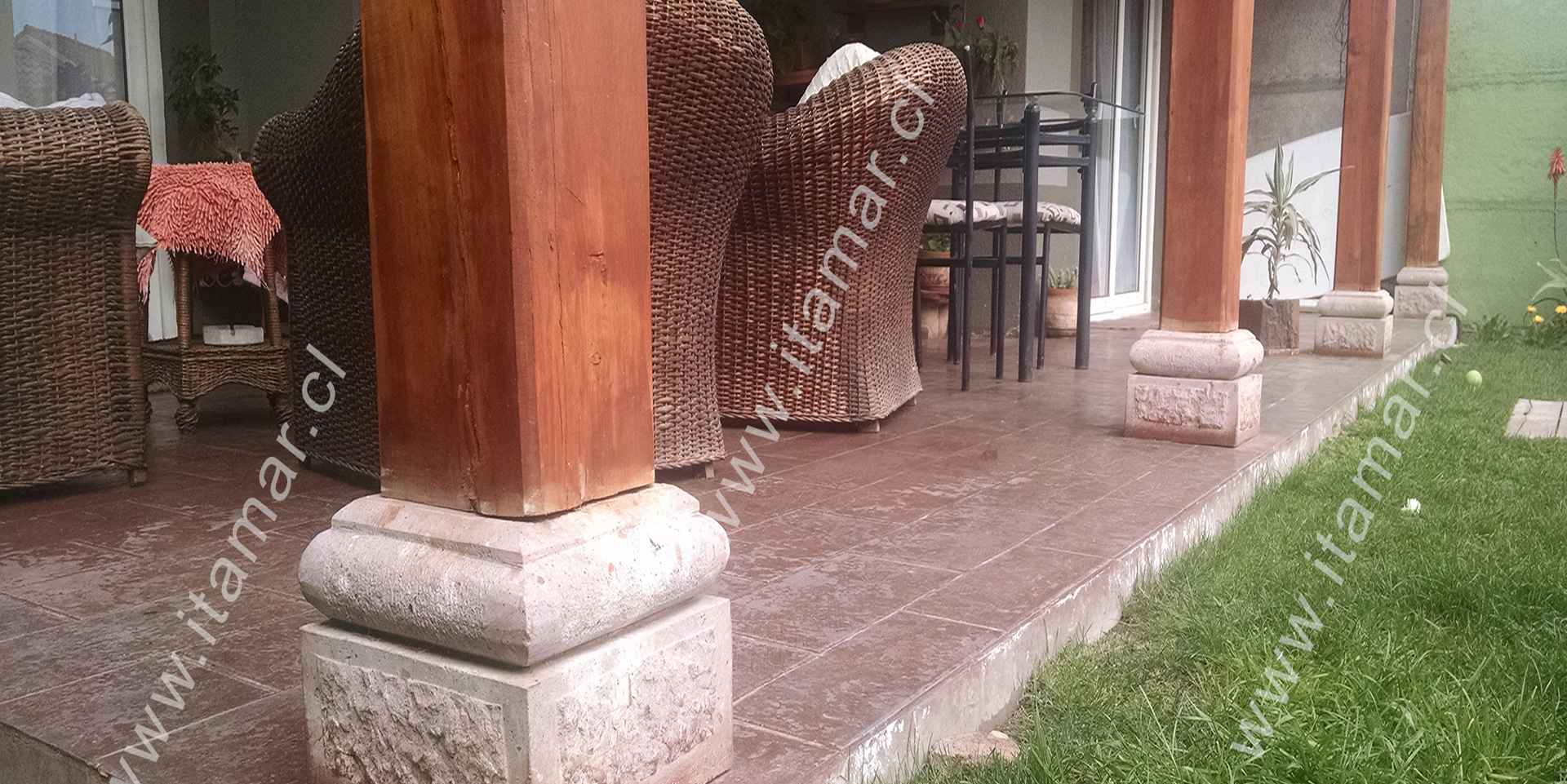 Base cuadrada, base galvanizada para poste de madera, . Bases De Piedras Para Cobertizos De Madera H1 H1 Itamar Cobertizo Pergolas Y Quinchos De Madera