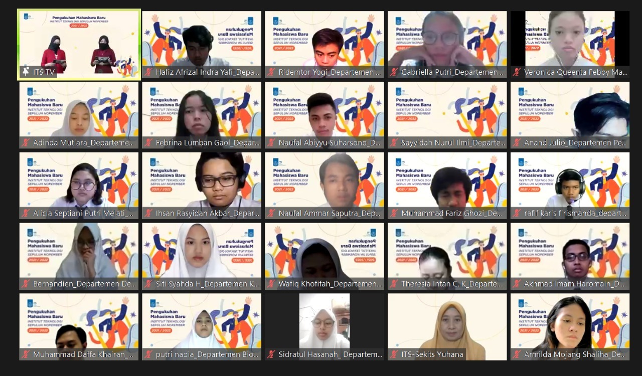 New student participants who take part in the ITS New Student 2021  Inauguration procession, which held online - ITS News