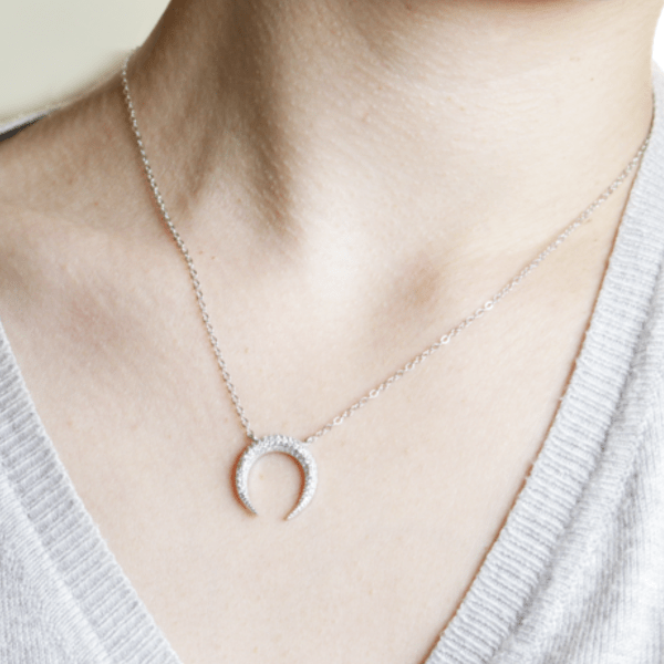 Colar Prata Meia Lua. Ref 123193 JP Joias