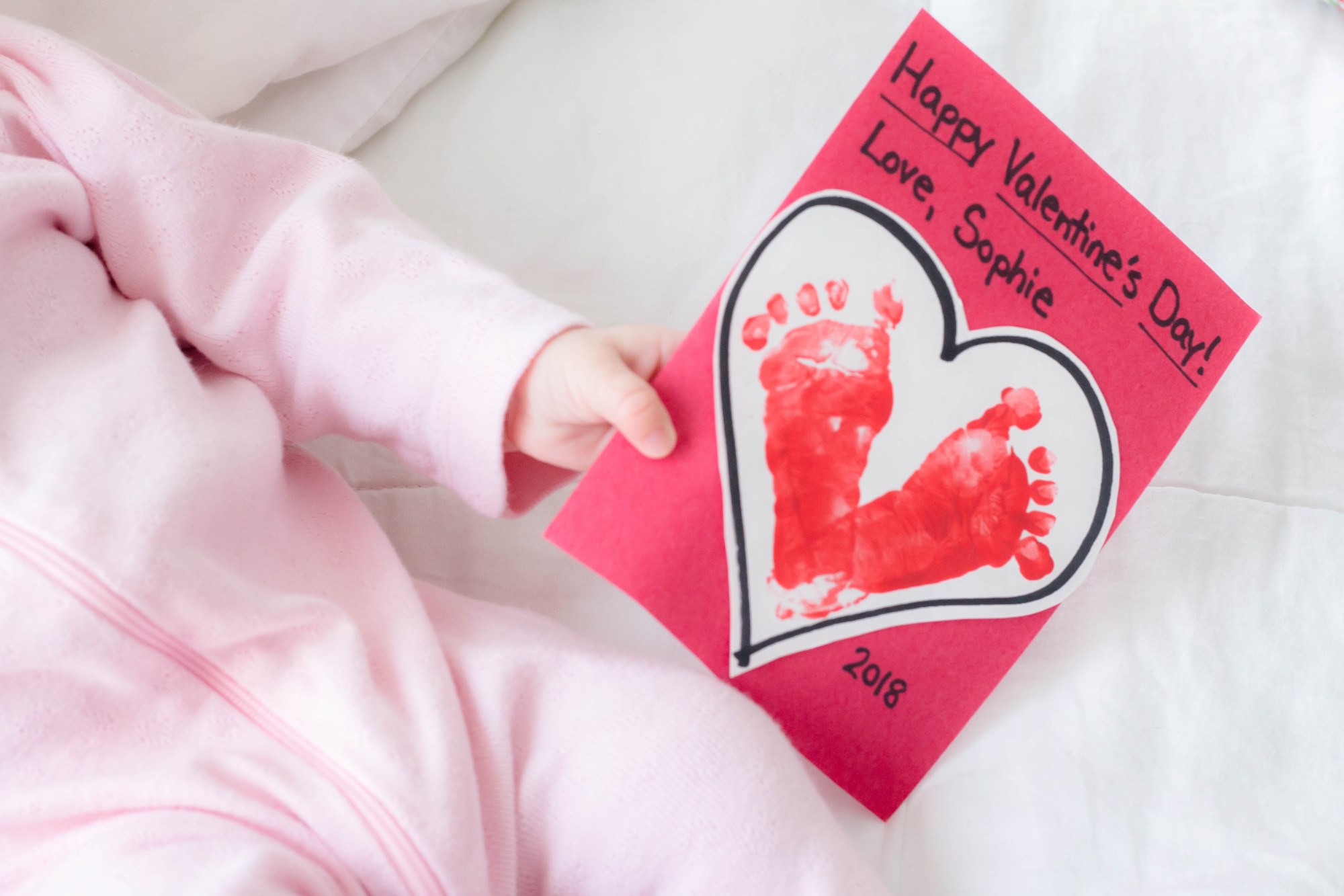 Baby Footprint Valentine’s Day Craft