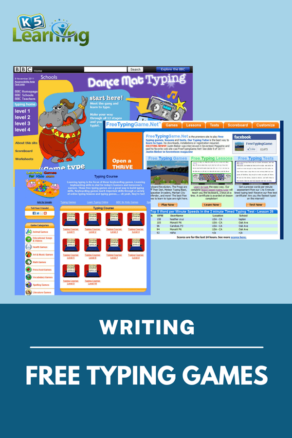 Keyboarding games teach important skills through a variety of online typing lessons and typing . Learning To Type Online For Kids K5 Learning