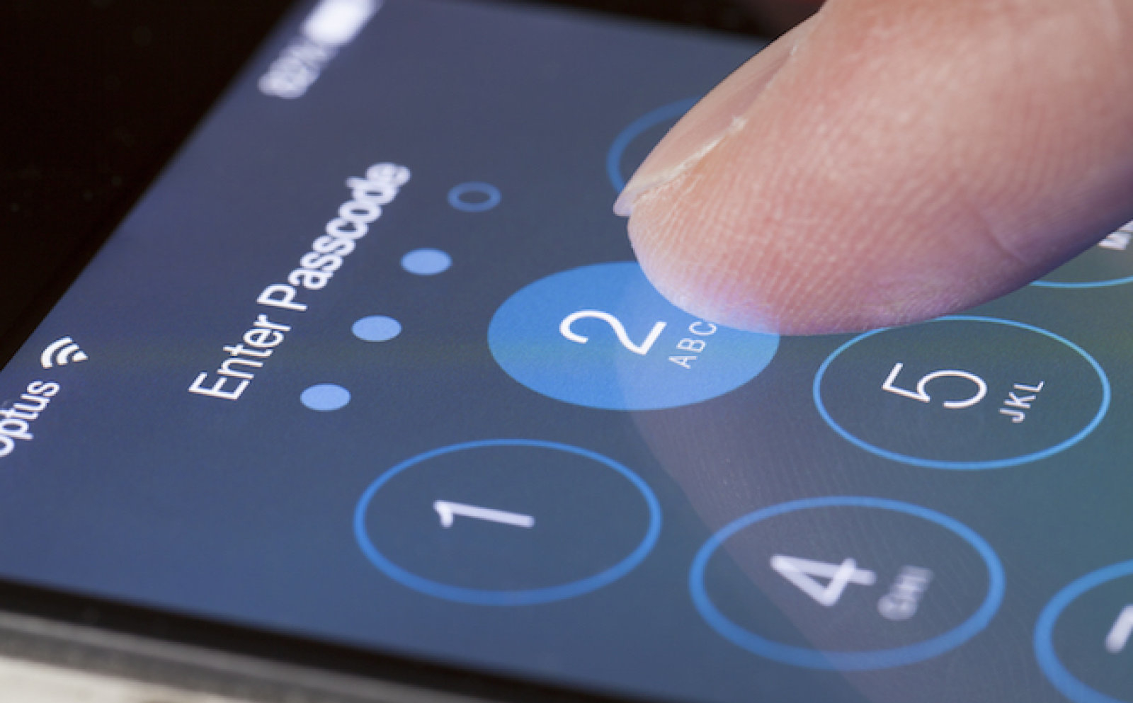 Adelaide Australia September 20 2013 Entering passcode on an