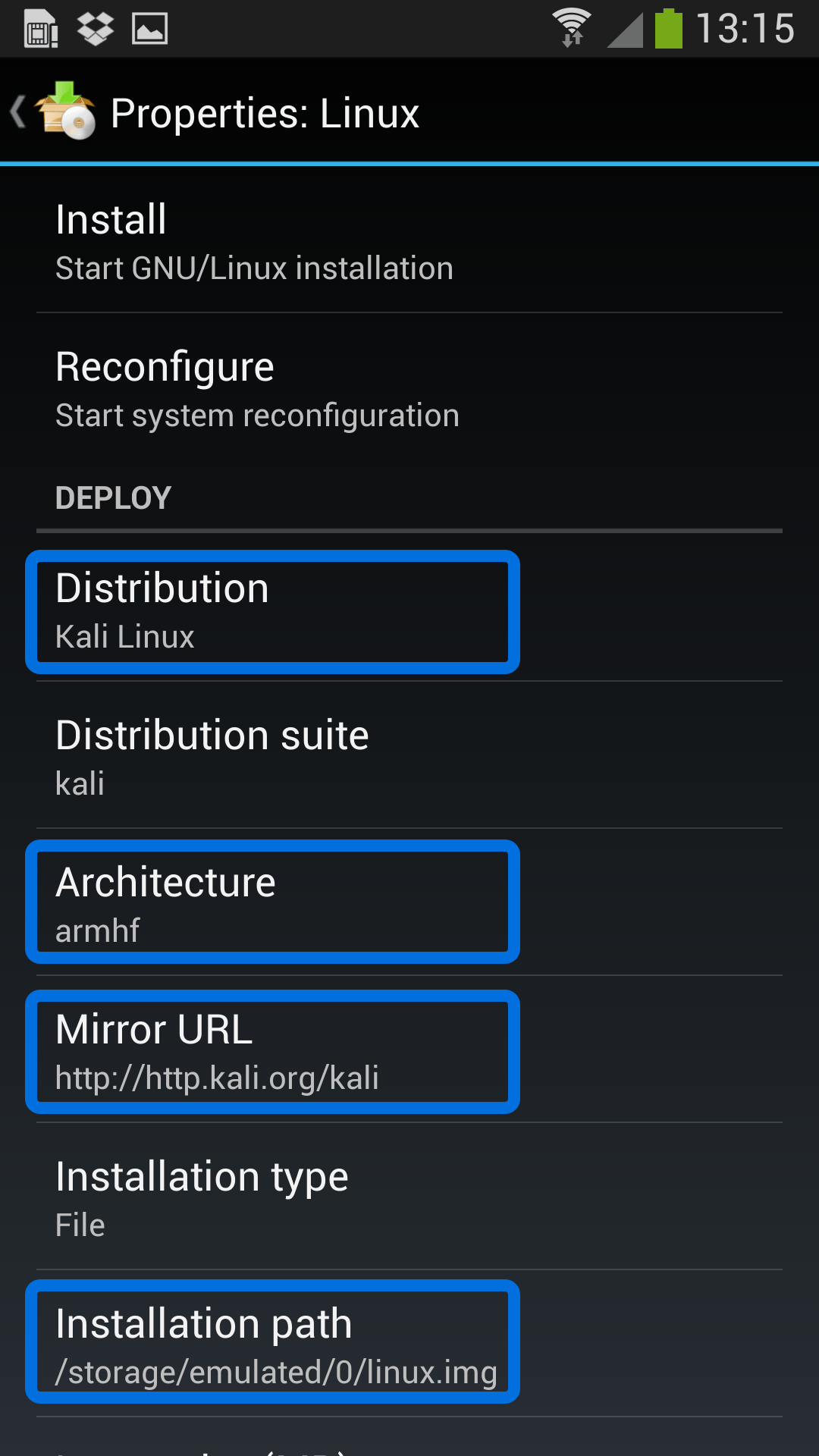 Create an independent tab with a click of a button. Kali Linux On Android Using Linux Deploy Kali Linux Blog