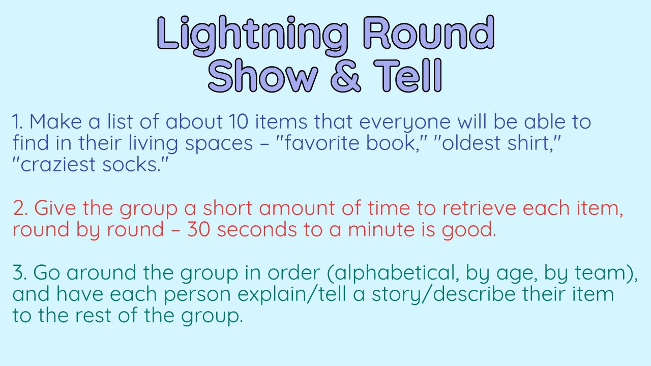 If you want something faster than open questions, try giving everyone an option to choose (ice . 5 Creative Zoom Icebreakers To Get Everyone Involved