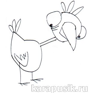 нарисовать смешную птицу