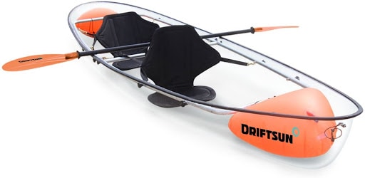 Children in kayak in tropical sea. Best Clear Kayaks With See Through Clear Bottom Kayak Help