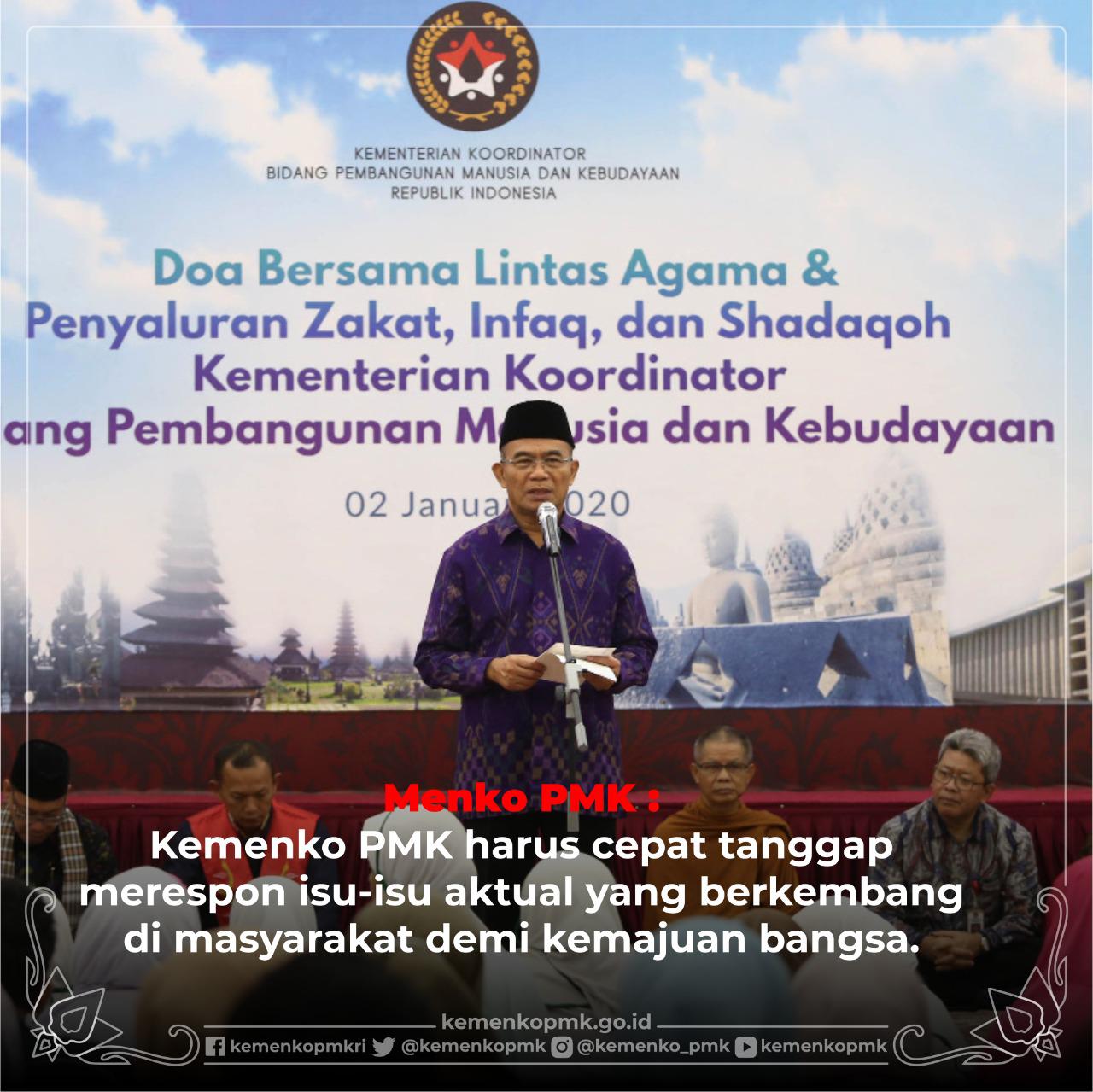 Doa Bersama Lintas Agama Jadi Pembuka Kerja Kemenko PMK di 2020 |  Kementerian Koordinator Bidang Pembangunan Manusia dan Kebudayaan