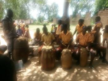 Kopeyia School Cultural Troupe rehearsing
