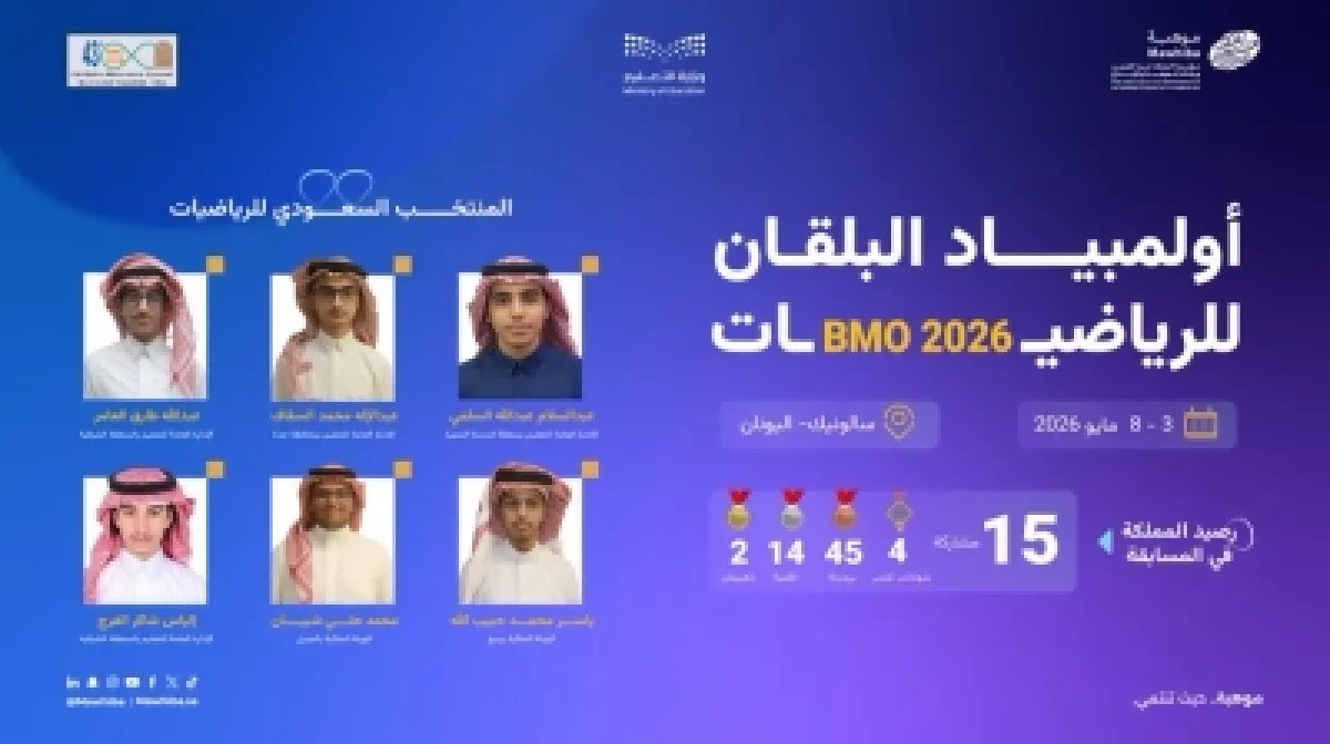 6 طلاب سعوديين يمثلون المملكة في أولمبياد البلقان للرياضيات باليونان