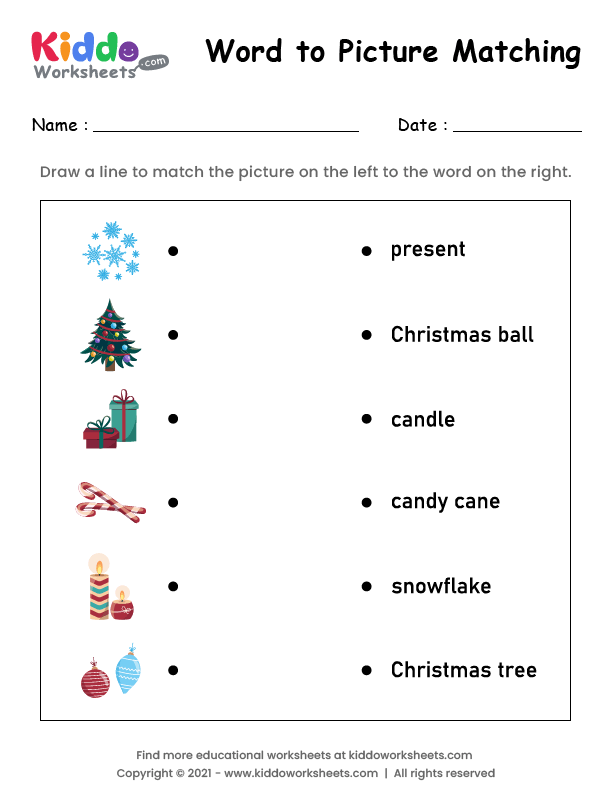 free printable matching words to pictures 10 worksheet kiddoworksheets