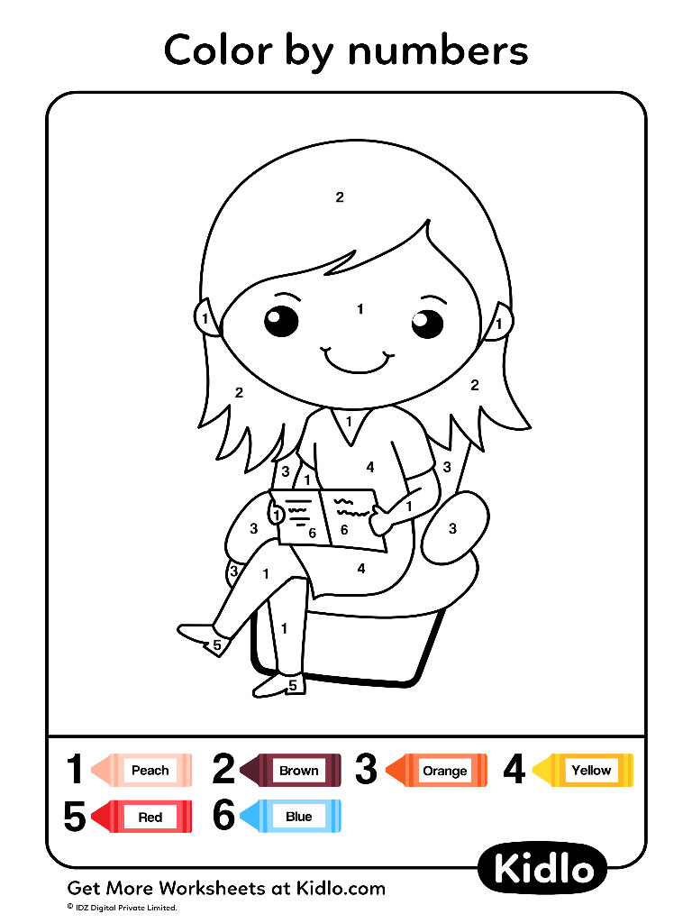 Printable coloring and activity pages are one way to keep the kids happy (or at least occupie. Color By Numbers Coloring Pages Worksheet 62 Kidlo Com