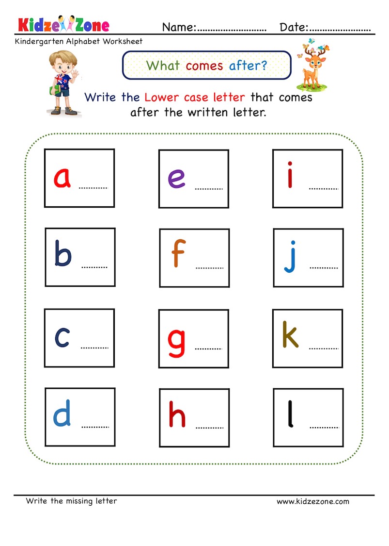 If you're working for an organization requiring grant funding, then in addition to filling out applications several times annually, you'll also need to write letters of support. Kindergarten Missing Letter Worksheet What Comes After