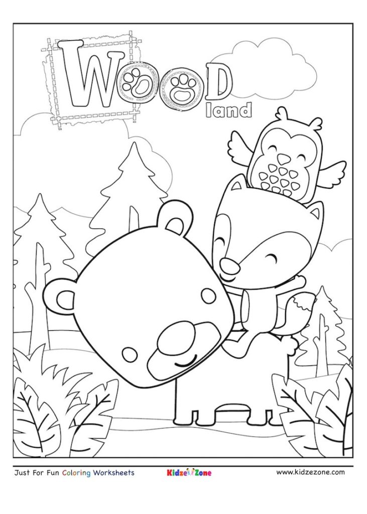 Feel free to download the most suitable worksheet(s) for your need. Animal In Woods Coloring Page Kidzezone
