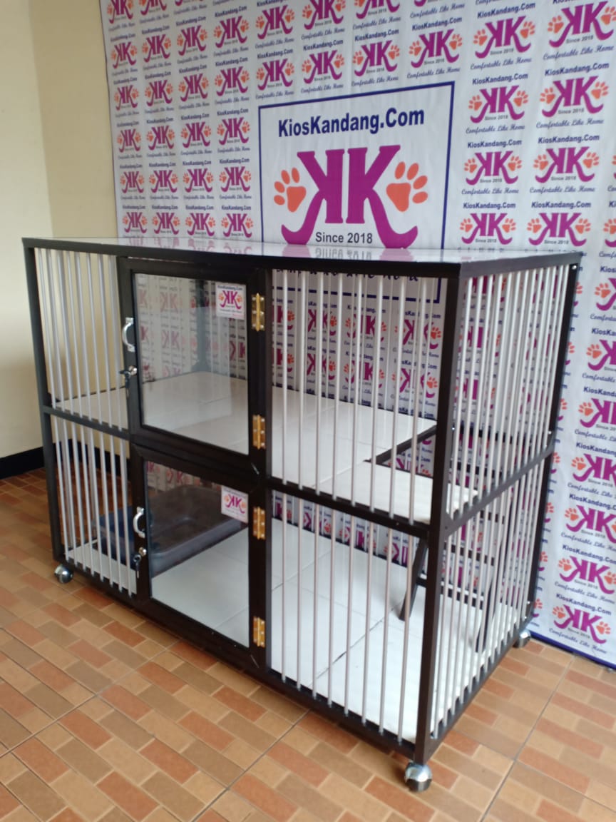 Kandang Kucing Alumunium Tipe KKC-08 (Dua Lantai) – KiosKandang.Com