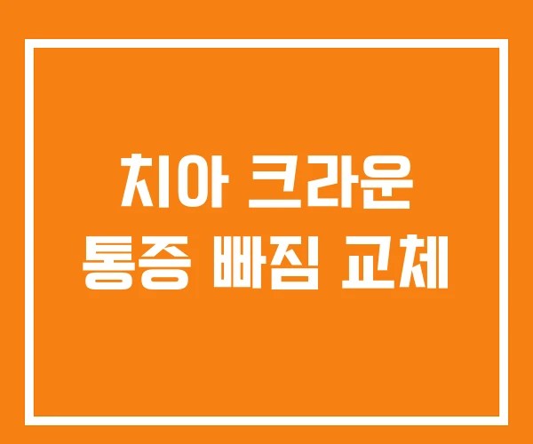 치아 크라운 통증 빠짐 교체 치아 크라운 통증 빠짐 교체