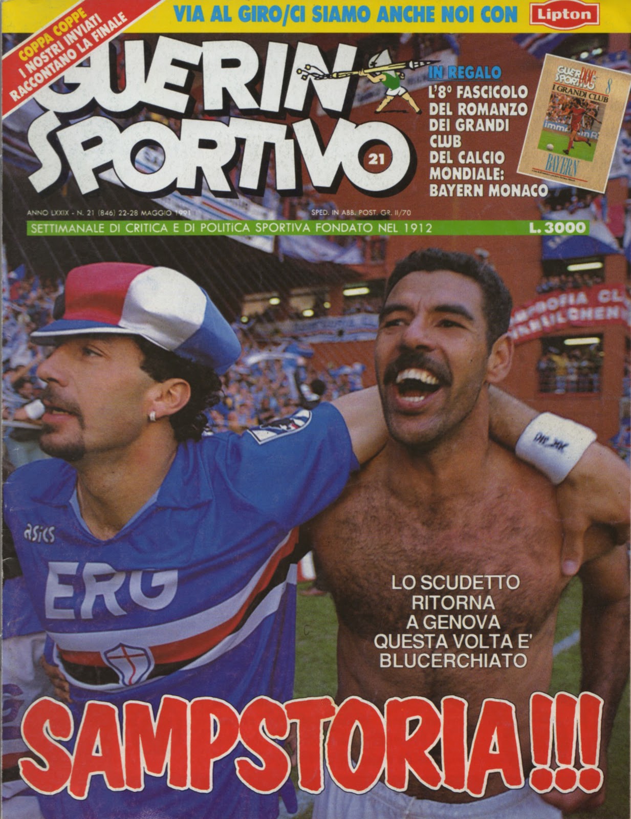 Formazione Scudetto Sampdoria 1991 . Serie A 1990 91 33Âª Giornata Sampdoria Lecce 3 0