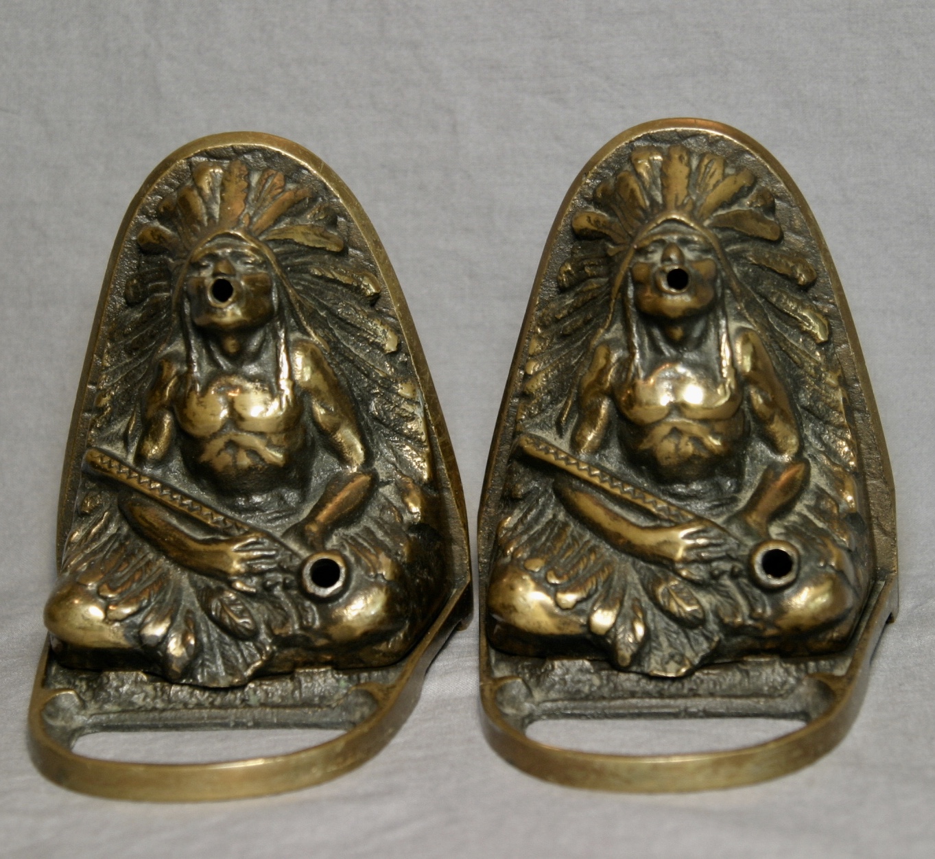 Johnson Bronze Co. Native American Indian with Pipe Incense Burner