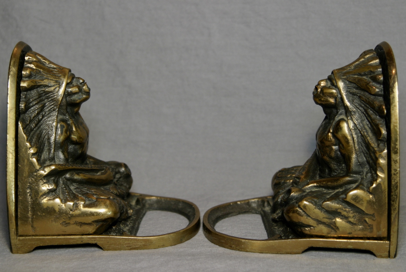 Johnson Bronze Co. Native American Indian with Pipe Incense Burner