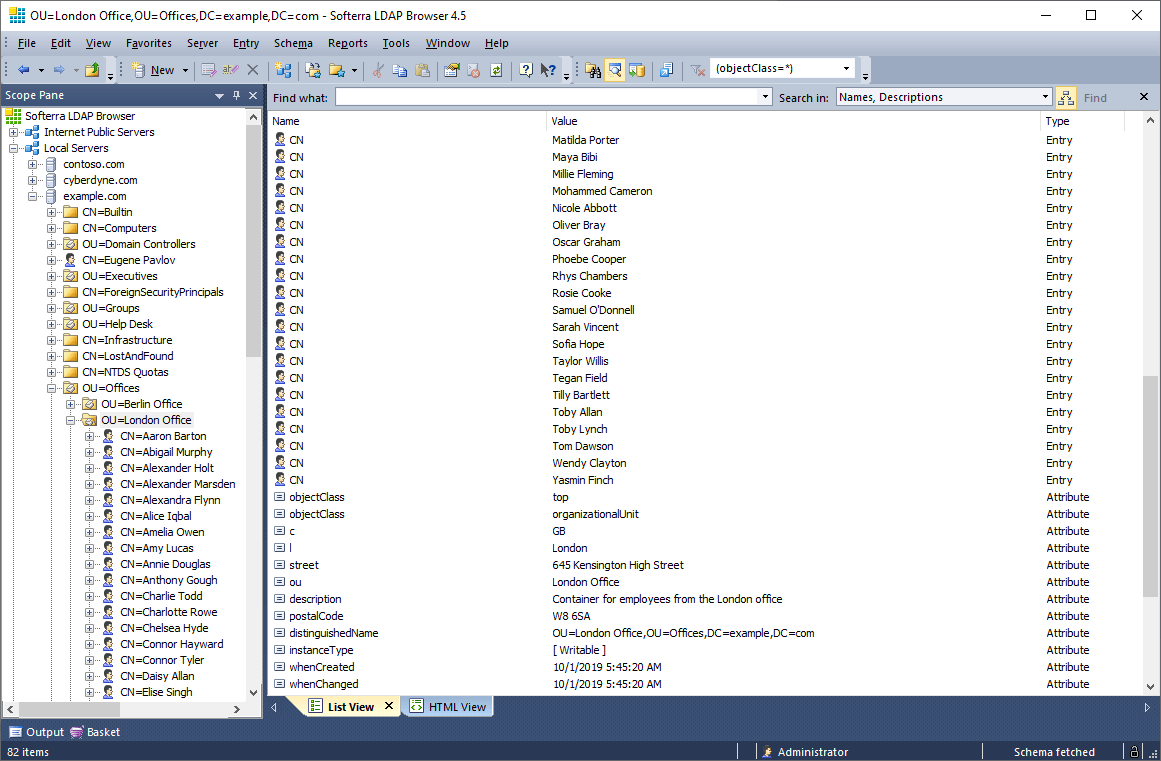 It provides a wide variety of features for handy viewing . Softerra Ldap Browser